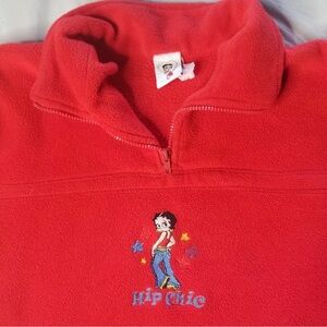 Betty Boop Red Fleece Pullover